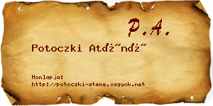 Potoczki Aténé névjegykártya